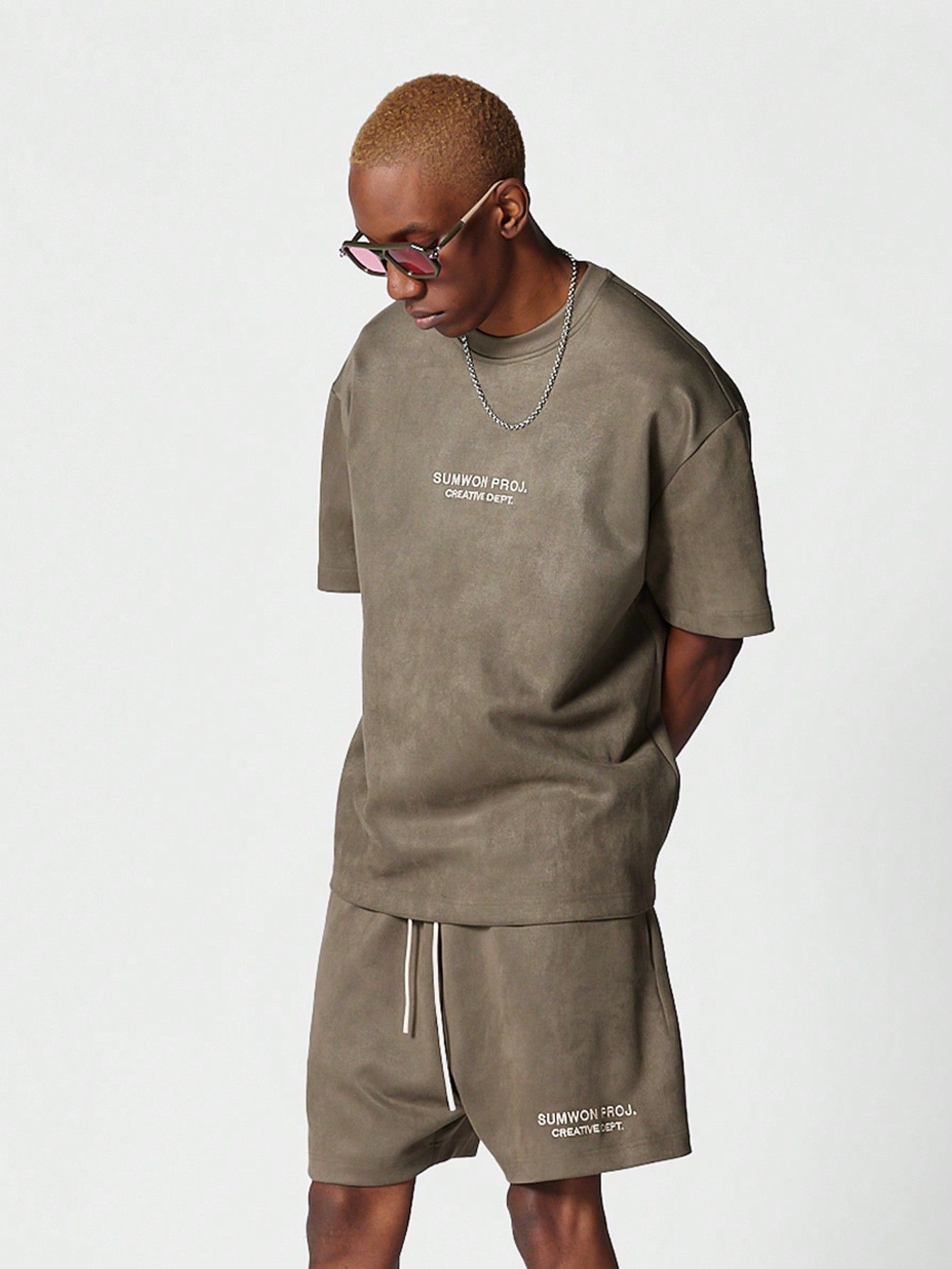 Suedette Tee And Short 2 Piece Set