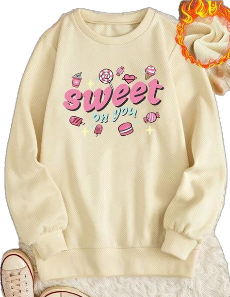 SHEIN PETITE Letter Graphic Thermal Lined Sweatshirt