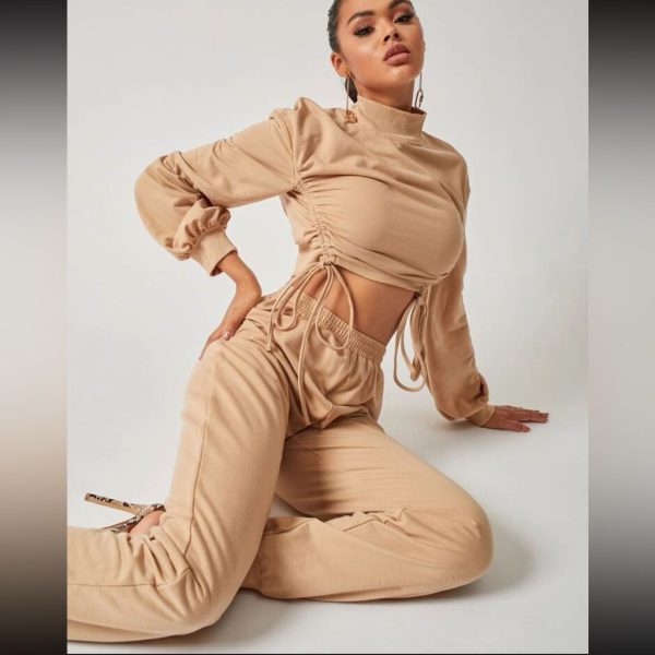 Shein Tops | Nude Sweatpants Set | Color: Cream/Tan | Size: M