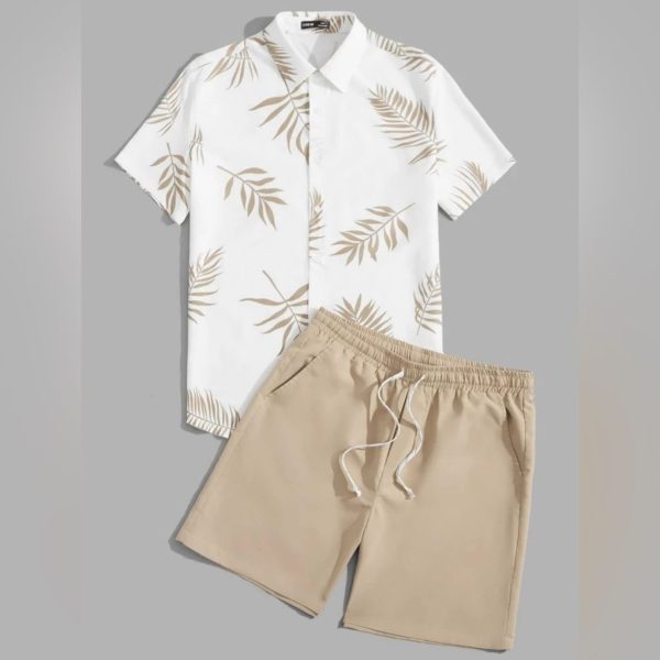 Mens Khaki Tropical Set (2 Piece) - No Tag, Unused | Color: Cream/Tan | Size: L