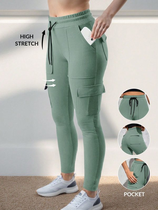 Women's  Drawstring Waist Skinny Utility Pants