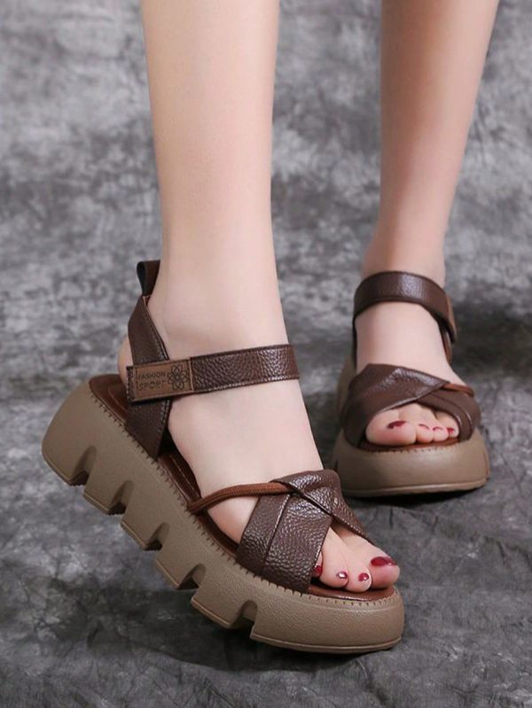 Peep Toe Platform Sandals For Women, With Wedge Heels And Soft Sole, Perfect For Summer Dresses