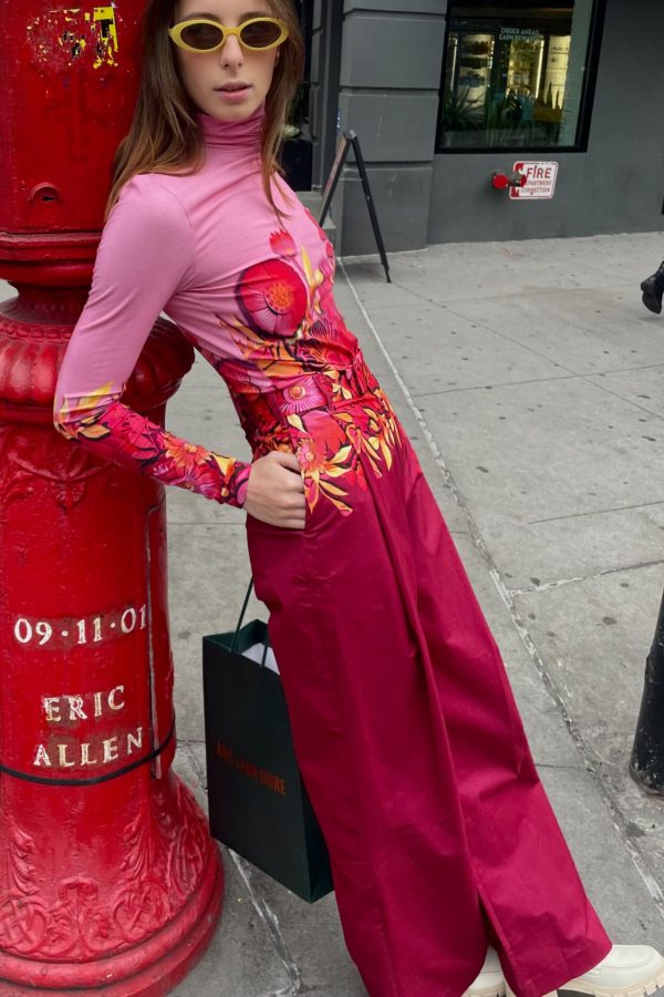Turtleneck and Wide Leg Trouser
