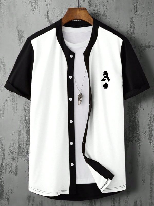 Men Letter Graphic Colorblock Shirt Without Tee