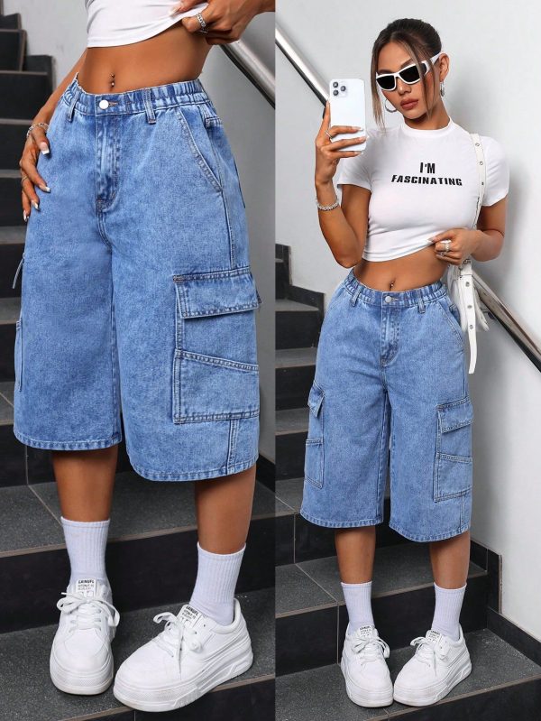 Women's Pocket Design Denim Shorts, Spring/Summer