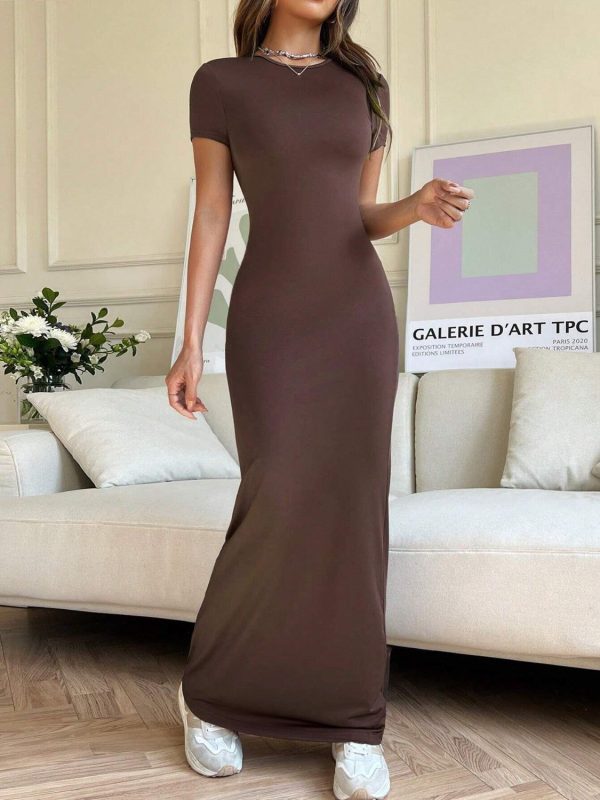 Short Sleeve Maxi Tee Dress