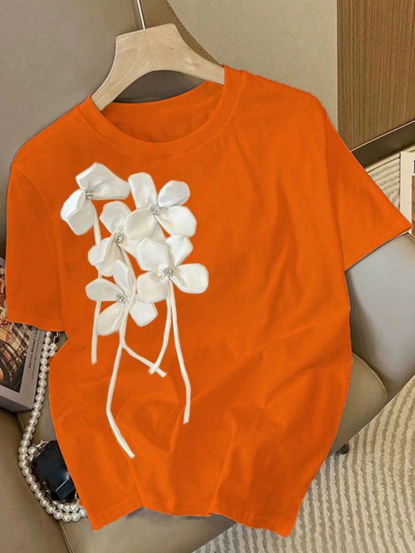 Women's Slim Fit Casual Short Sleeve T-Shirt Graphic Tees Women Tops