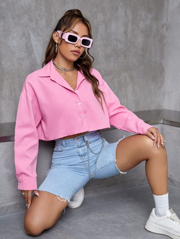 Solid Drop Shoulder Shirt