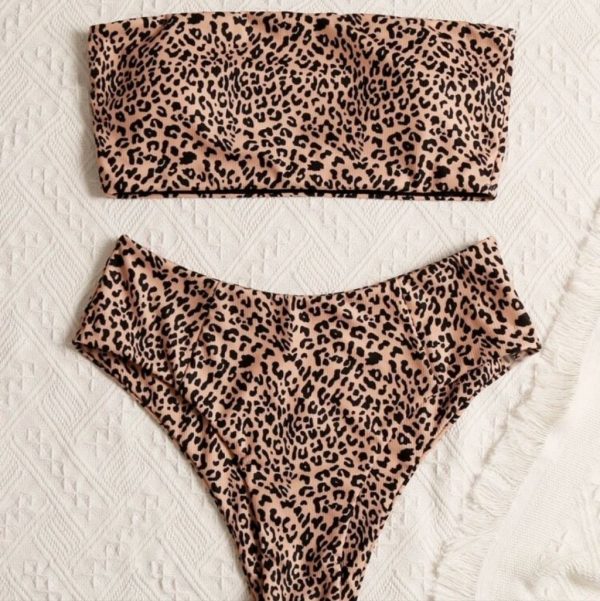 Shein Swim | Shein Leopard Print Bikini | Color: Black/Brown | Size: M