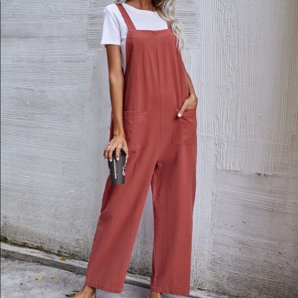 Shein Pants & Jumpsuits | Shein Overalls Jumpsuit- Rose | Color: Pink/Red | Size: S/M