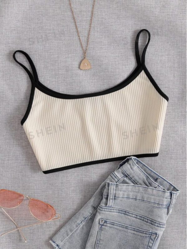 SHEIN EZwear Contrast Binding Cami Top