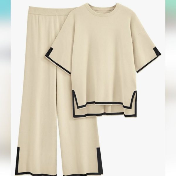 Lilusory Pants & Jumpsuits | Lilusory 2 Piece Soft Knit Set | Color: Cream/Tan | Size: S