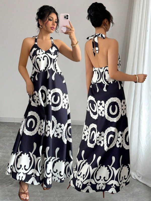 Women's Long Vacation Camisole Dress, Minimalist And Fashionable, Suitable For Summer