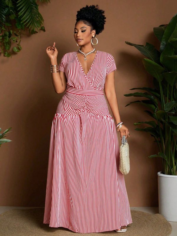 Plus Size Striped Plus Size Dress, Casual & Vacation Style