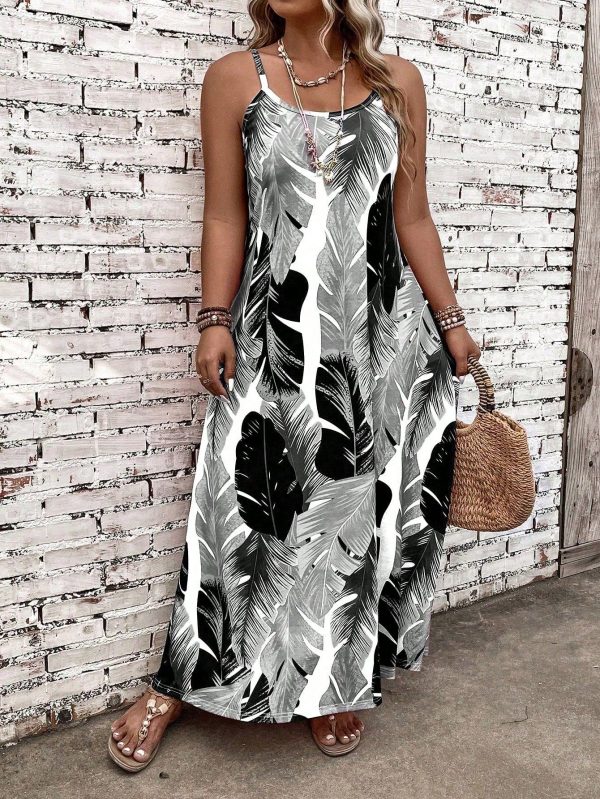 Women's Digital Tropical Floral Print Dress, Spring/Summer, European & American Style