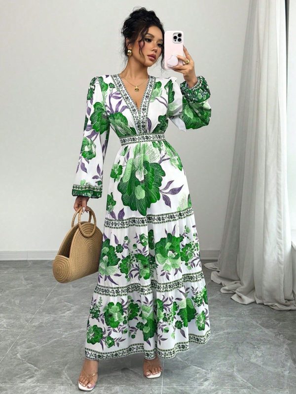 Women's Casual Holiday Full Flower Print Dress
