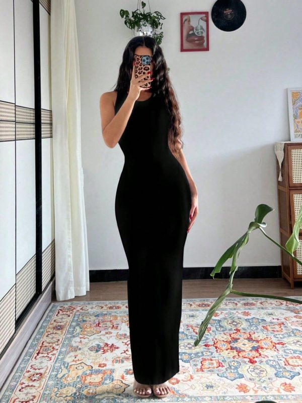 Women's Tie-Dye Print Fitted Dress, Summer Long Dress, Green Long Dress Maxi Women Outfit