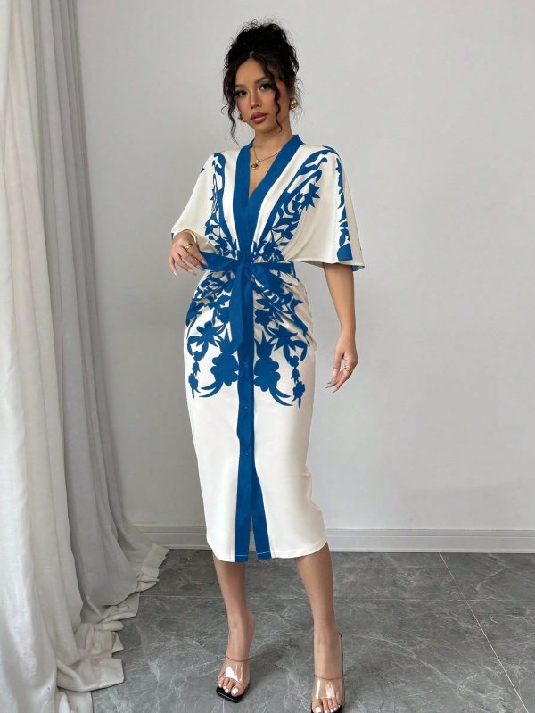 Women Mid-Length Simple And Fashionable Dress, Suitable For Summer