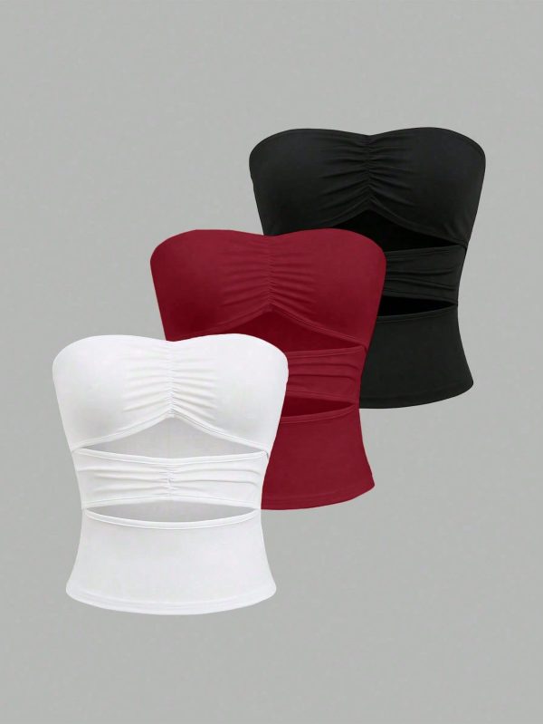 Women's Ruched Backless Cropped Tank Top, Summer Y2K Outfit