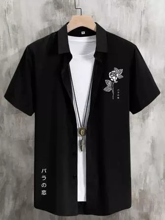 Manfinity Hypemode Men Color Block Playing Card Print Short Sleeve Button Up Collar Shirt Without Tee Baseball Shirt Menbaseball Shirtbaseball Jerseybaseball Jersey Men