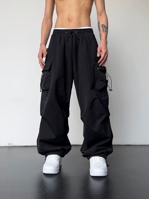 Multi Pocket Wide-Leg Pants WN5700 - gray / M