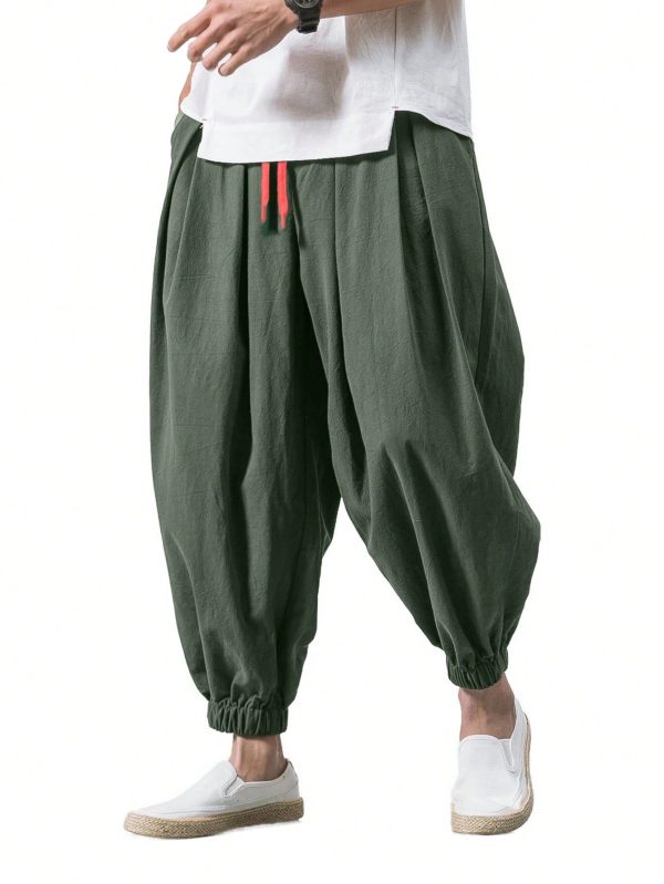 Men's Drawstring Waist Relaxed Fit Casual Jogger Pants
