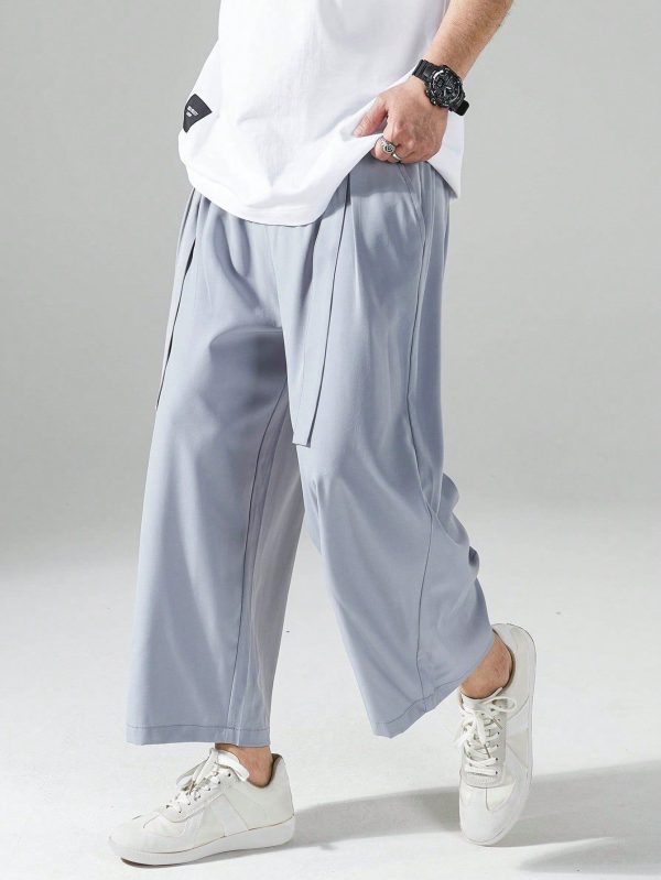 Men's Solid Color Cargo Straight Relaxed Casual Pants, Versatile Pants For Men Baggy Men Wide Leg Pants Wide Leg Men Pants Men Wide Leg Pants