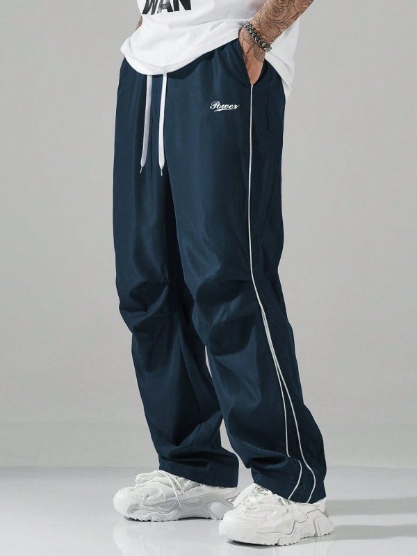 Men's Casual Letter Print Drawstring Waist Pants Men S Track Pants Men S Clothing Men Pants Mens Streetwear Pants Baggy Clothes Baggy Men Pants