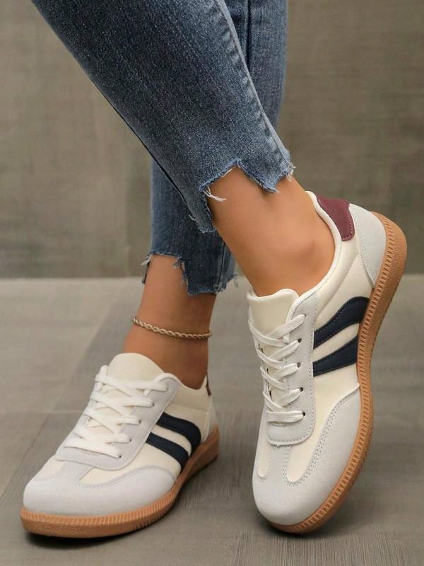 Women's Classic Fashion Sneakers, Casual Comfortable Low Top Lace Up Sports Shoes, All Season Training Shoes For Women & Girls
