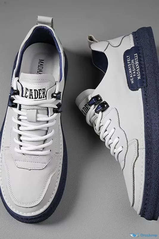 Orcajump - Athletic Sneakers with Breathable Plate Uppers and Casual Design - D001-White-Orchid, 44