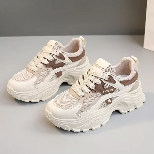 Fashion Women Breathable Sneakers Summer Hot Sale Mesh Lace-up Casual Walking Shoes Ladies Tennis