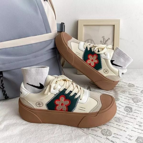 Spring Floral Embroidered Vulcanize Shoes 6