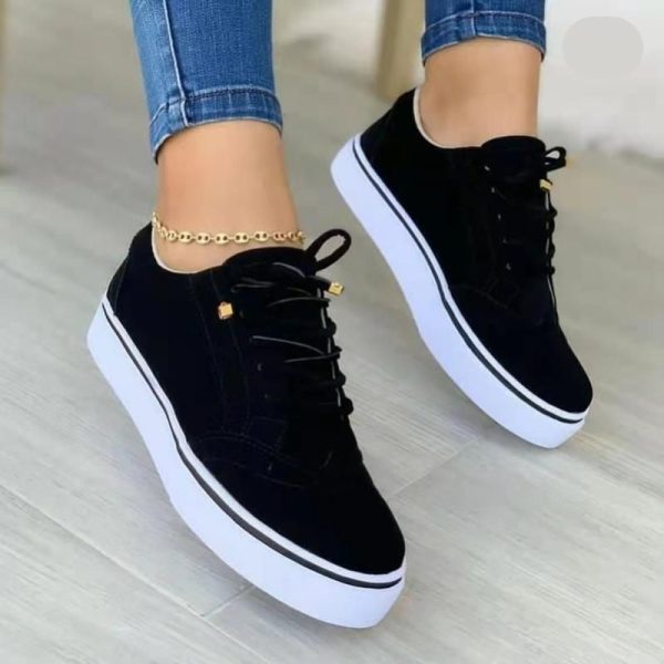 Sneakers Women Flat Casual Sneaker Spring Fashion Versatile Lace Up Walk