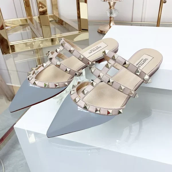 Women's sandals Summer luxury Shoes Woman 2025 trend Ankle Strap Rivets Flat shoes Brand Design
