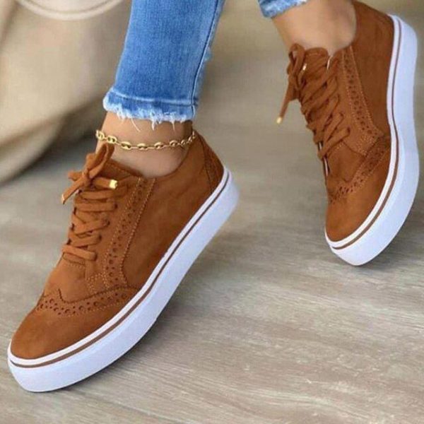 Vanessas Women Sneakers Lace Up Ladies Flat Shoes for Women
