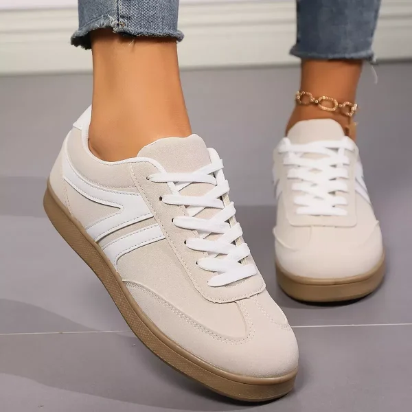 Women Sneakers 2024 Autumn New Luxury Flat Loafers Comfortable Lace-up Soft Female Sneakers