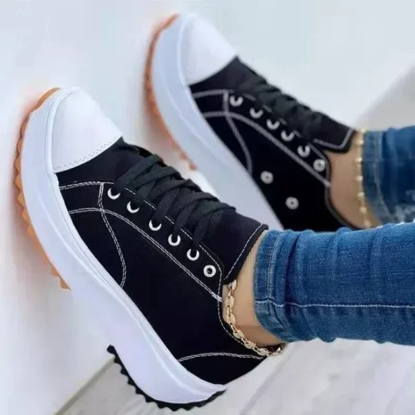 Autumn New Women Canvas Tenis Spot Shoes Woman Breathable High Top Casual Female Shoes Thick Soles