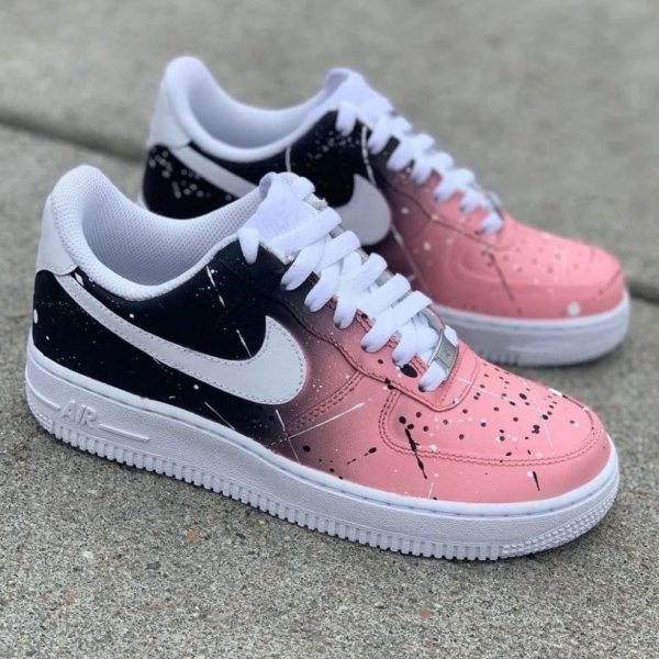 Black-Pink Splatter Custom Air Force 1
