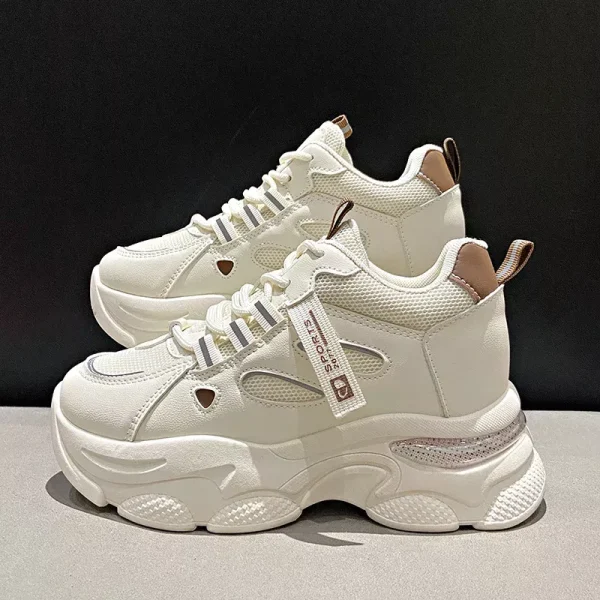 Autumn Popular Breathable Inner Heightened Women's Shoes 2023 Thick Bottom Women's Sneakers Soft