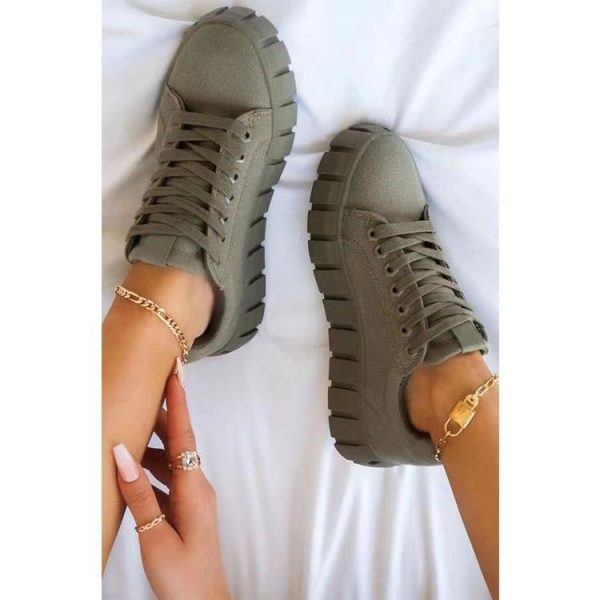 Zingj Zingj Size Shoes Women's Platform Casual Flat Shoes Women's Shoes Korean Version Of Fashion Lovers Shoes Green-40