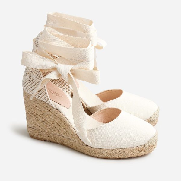 Made-In-Spain Lace-Up High-Heel Espadrilles