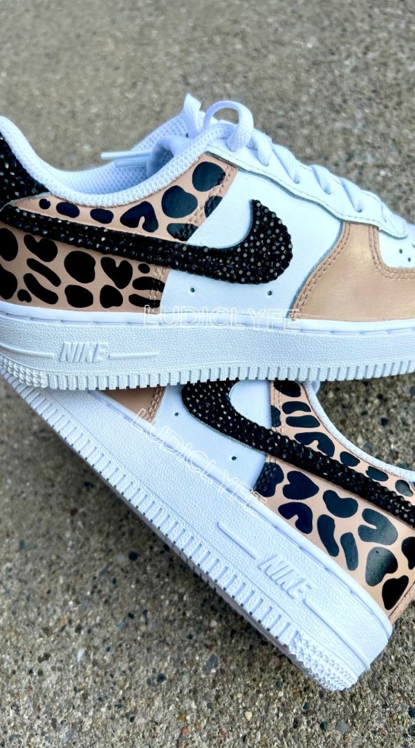 Custom Animal Print WITH Rhinestones Air Force 1, Cheetah Air Force 1 - Etsy