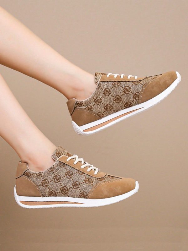 Women Cartoon Pattern Casual Sports Shoes, Lightweight Soft Bottom Athletic Sneakers, Low-Top Breathable Fitness Shoes