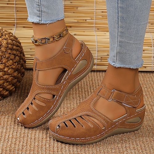 Women's Casual Fisherman Sandals – Breathable Cut-Out Comfort Shoes with Adjustable Strap for Walking  Outdoor Wear