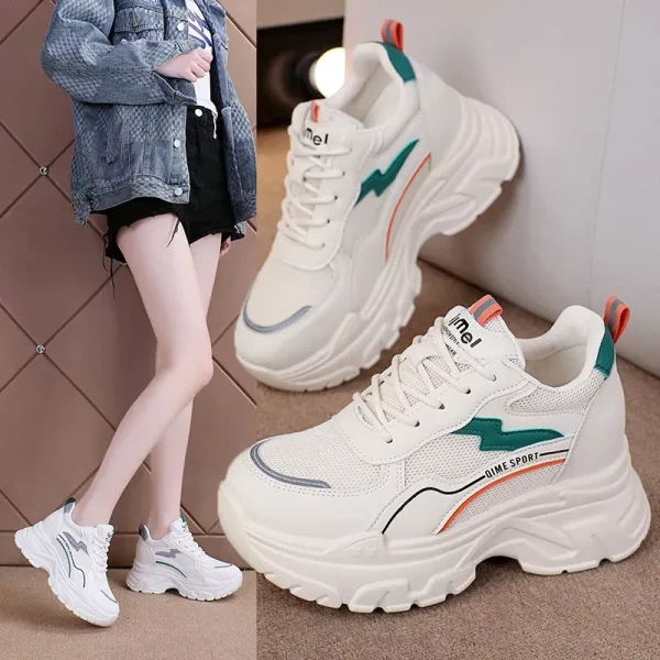 Fashionable Petite Women's Casual Sneakers 2024 New Style Breathable Rubber Sole Sports Shoes High