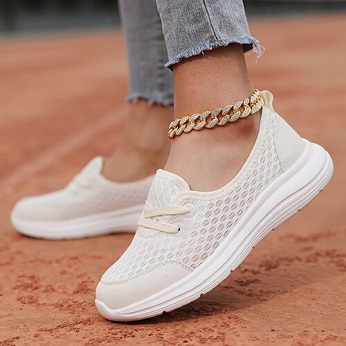 Women's Lightweight Breathable Walking Shoes – Slip-On Mesh Sneakers for Running  Casual Wear