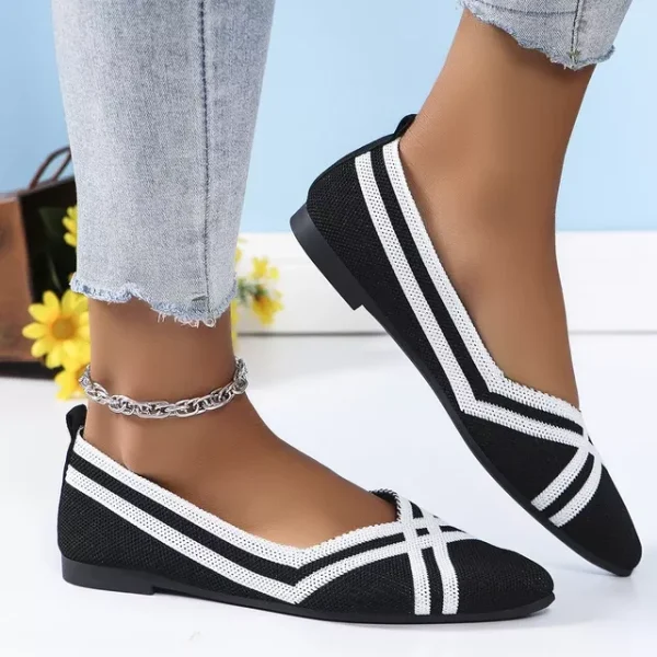 Autumn Women Casual Shoes for Woman Slip-on Pump Knit Single Flat Shoes