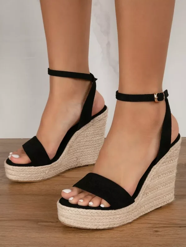 Women's Summer New Beach Resort Casual Comfy Breathable Canvas & Rope Round Toe Flatform Sandals