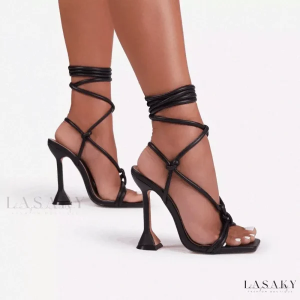 Lasaky - Ankle Strap High Heel Shoes with Elevated Heel Height - black, 42