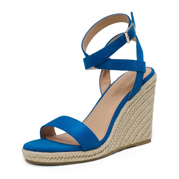 DREAM PAIRS Womens Open Toe Espadrilles Dressy Platform Sandals Buckle Ankle Strap Stylish Wedges Sandals